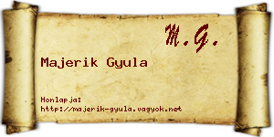 Majerik Gyula névjegykártya